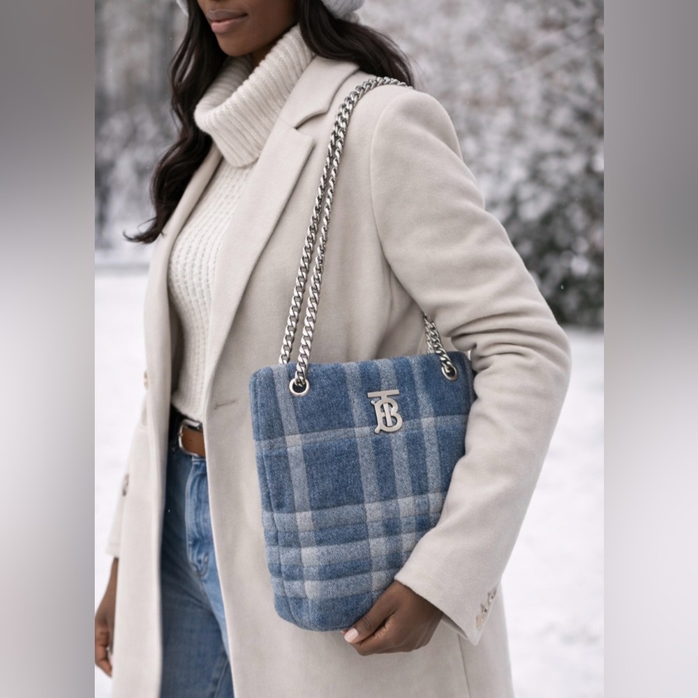 Burberry Blue Quilted Chain Bag